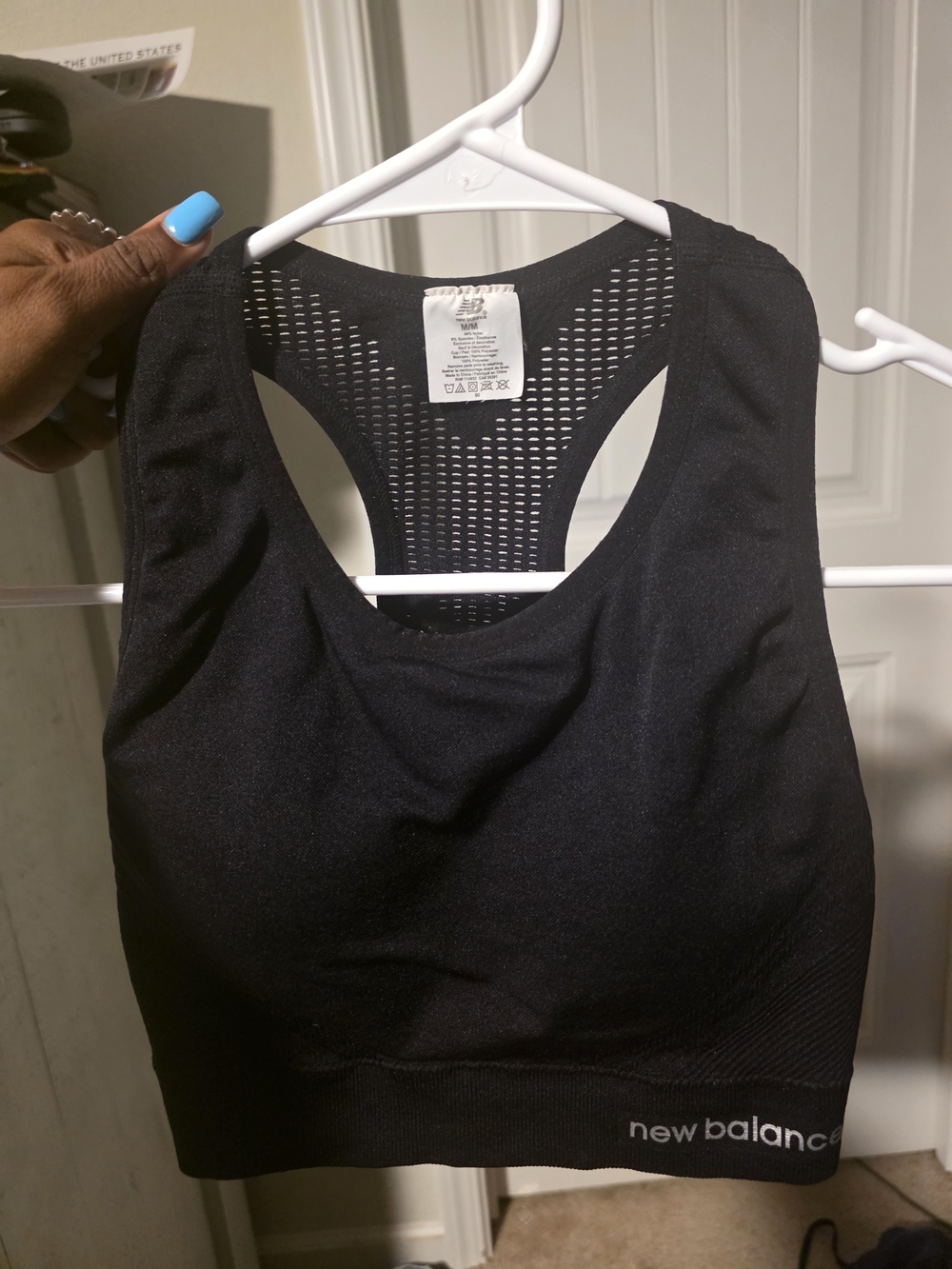 New Balance Black Racerback Seamless Sports Bra